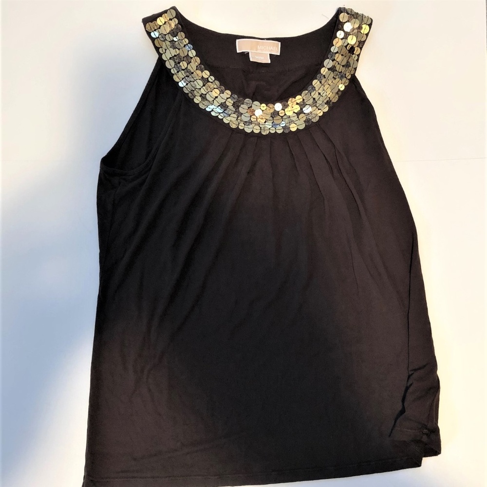 Michael Kors Brown Sequin Top Sleeveless  M